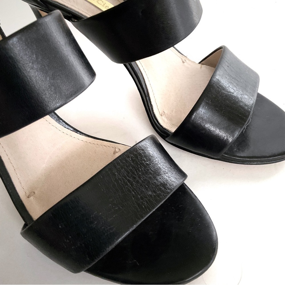 Louise Et Cie Gosia Ankle Cuff Leather Sandal Heels Black Sz 6 - Picture 10 of 12